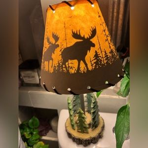 Moose in the pines lamp